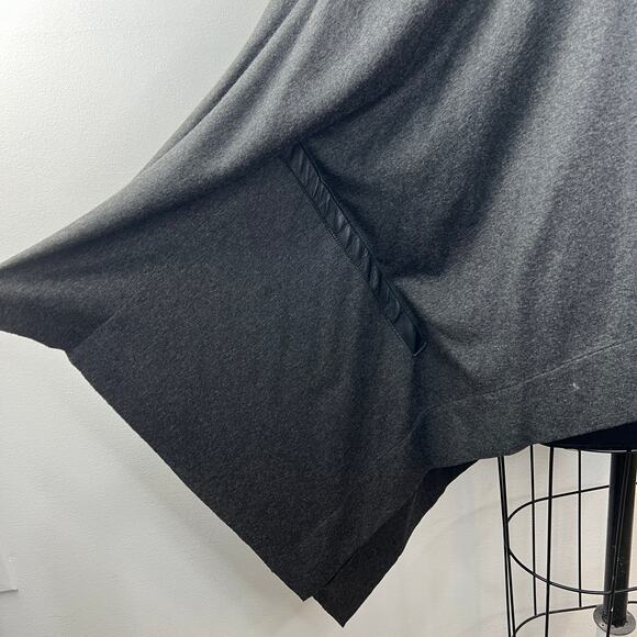 Cut 25 Open Front Cardigan Sweater Gray Leather Accents Long Sleeve Size 4 - Picture 4 of 9